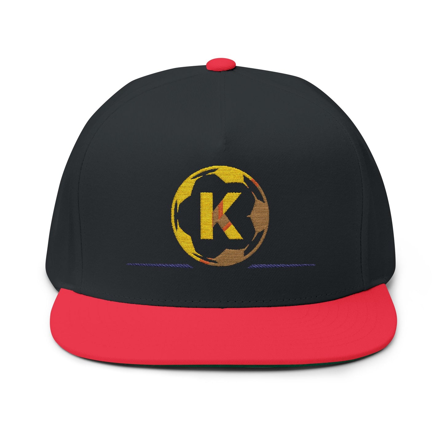 Embroidered Flat Bill Cap - Custom Soccer Design