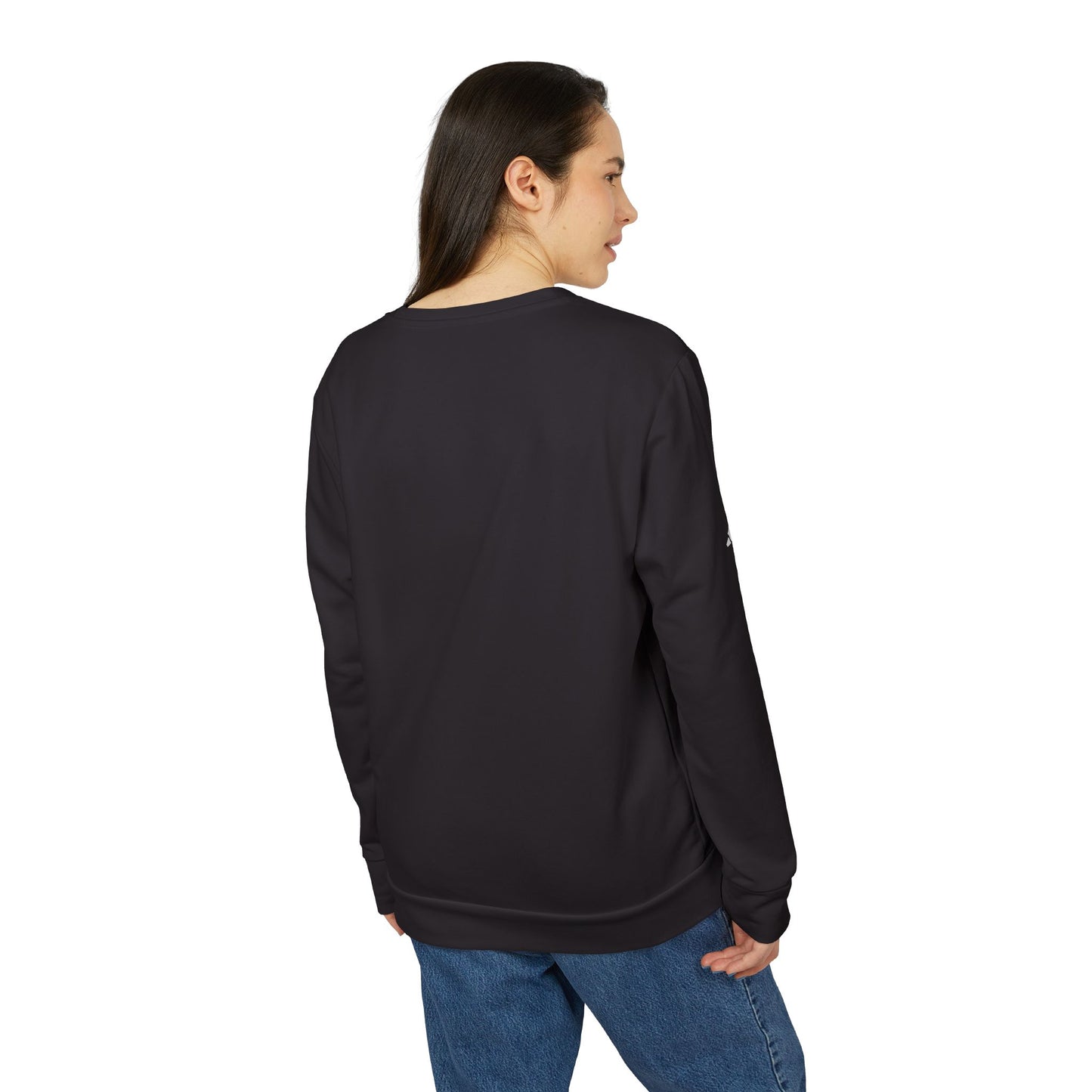 adidas Unisex Fleece Crewneck Sweatshirt - Gold Emblem Sporty Style