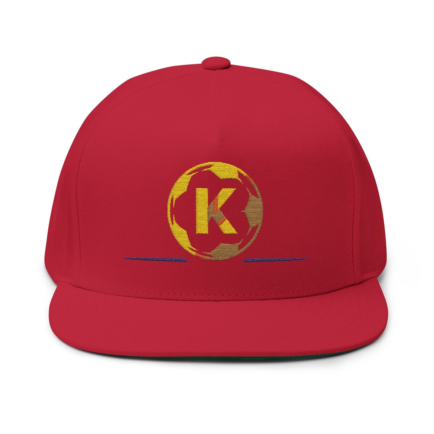 Embroidered Flat Bill Cap - Custom Soccer Design