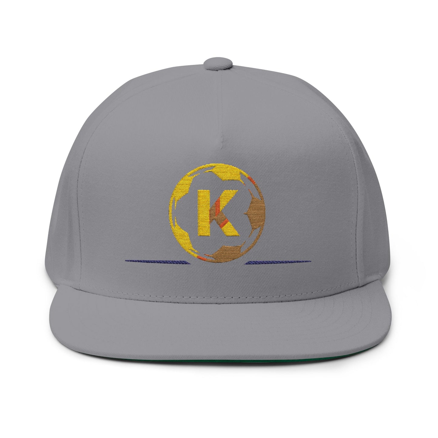 Embroidered Flat Bill Cap - Custom Soccer Design