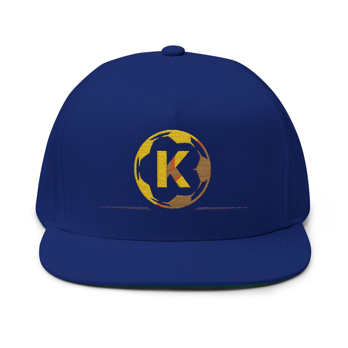 Embroidered Flat Bill Cap - Custom Soccer Design