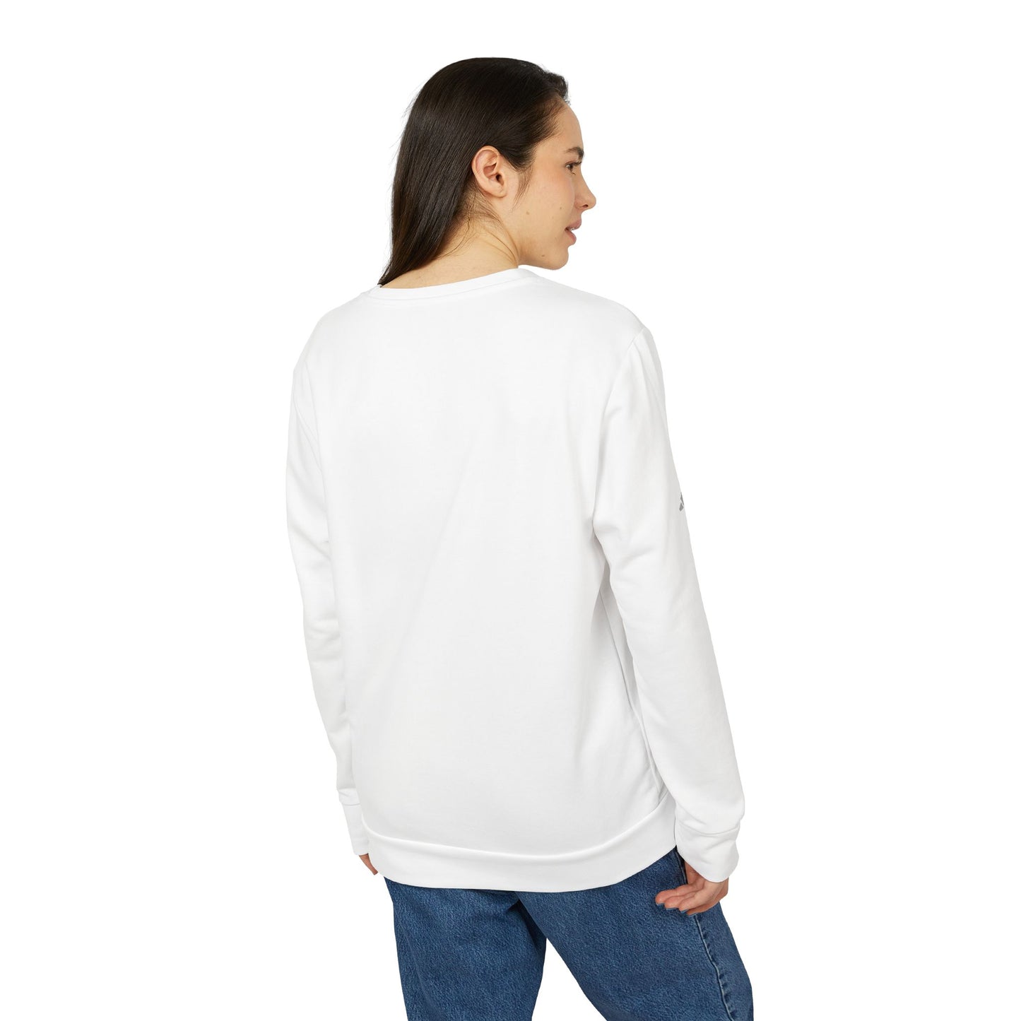 adidas Unisex Fleece Crewneck Sweatshirt - Gold Emblem Sporty Style