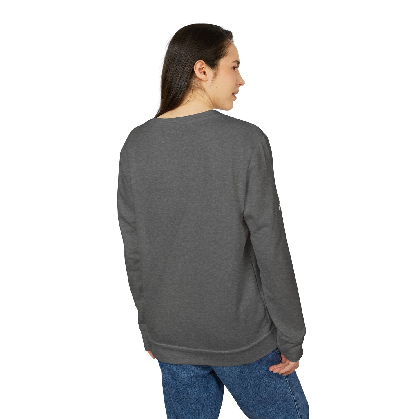 adidas Unisex Fleece Crewneck Sweatshirt - Gold Emblem Sporty Style