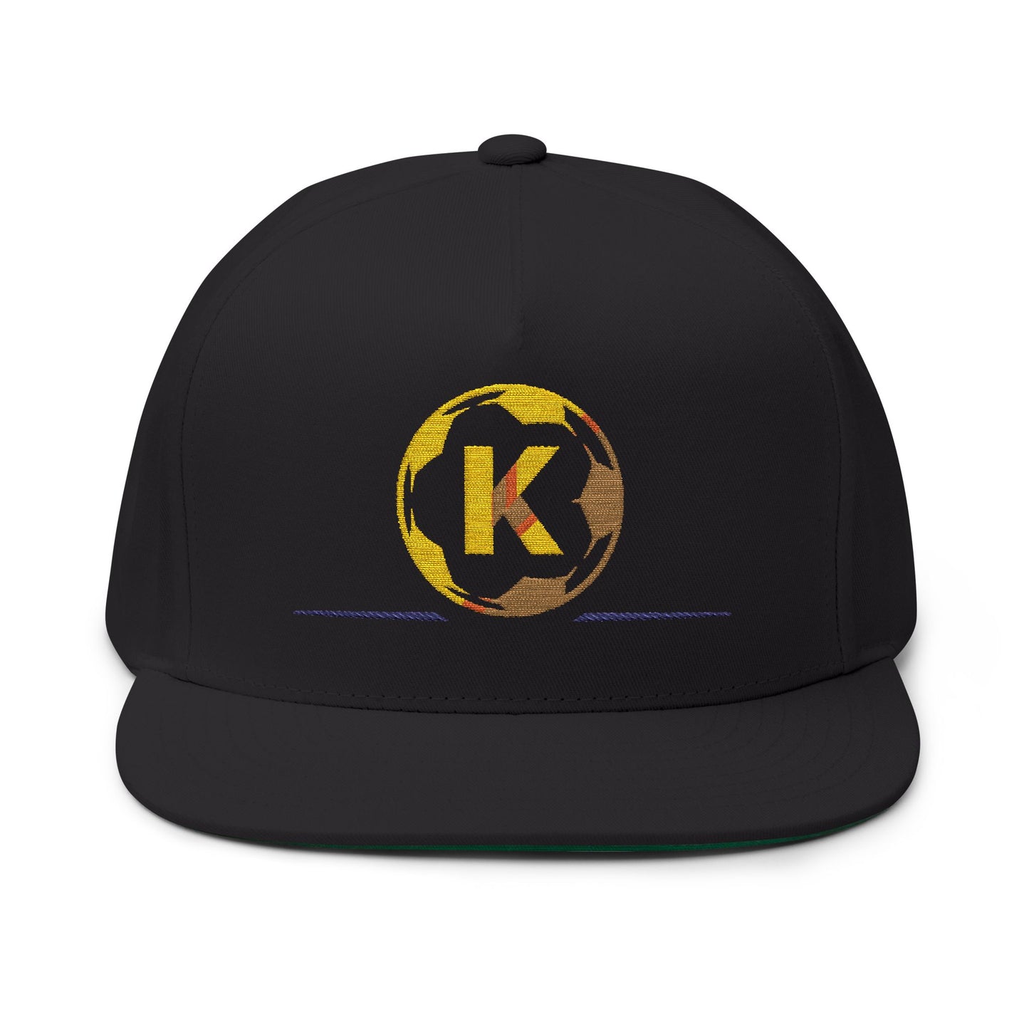Embroidered Flat Bill Cap - Custom Soccer Design